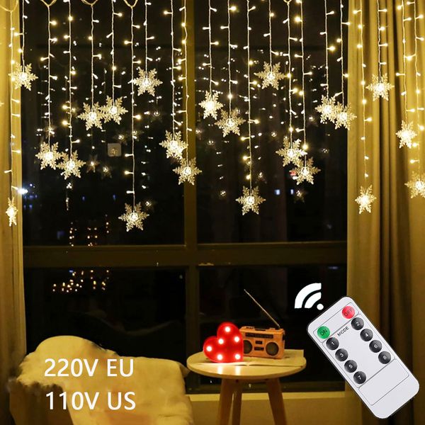 3.5m christmas light led snowflake curtain icicle fairy string lights outdoor garland for home party garden new year decoration
3.5m christmas light led snowflake curtain icicle fairy string lights outdoor garland for home party garden new year decoration