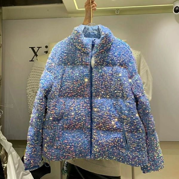 down jacket heavy industry colorful sequin cotton women's 2021 winter korean loose stand collar short bread, Black
down jacket heavy industry colorful sequin cotton women's 2021 winter korean loose stand collar short bread, Black