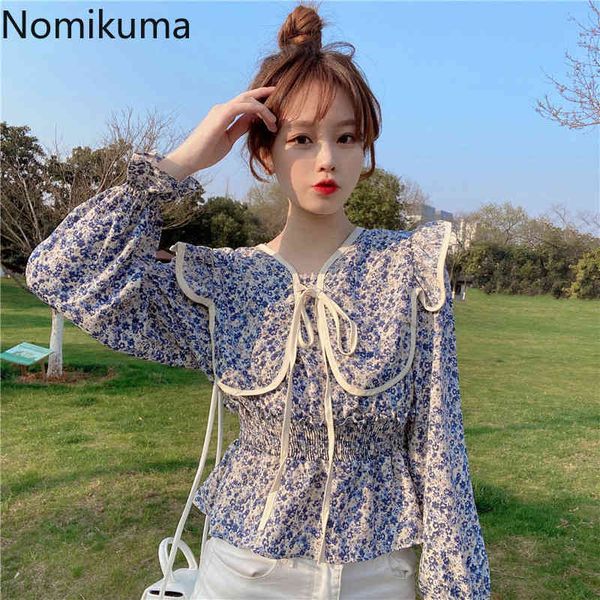 nomikuma korean style shirts women slim waist long sleeve floral printed short blouse casual sweet chic blusas mujer 210514, White
nomikuma korean style shirts women slim waist long sleeve floral printed short blouse casual sweet chic blusas mujer 210514, White