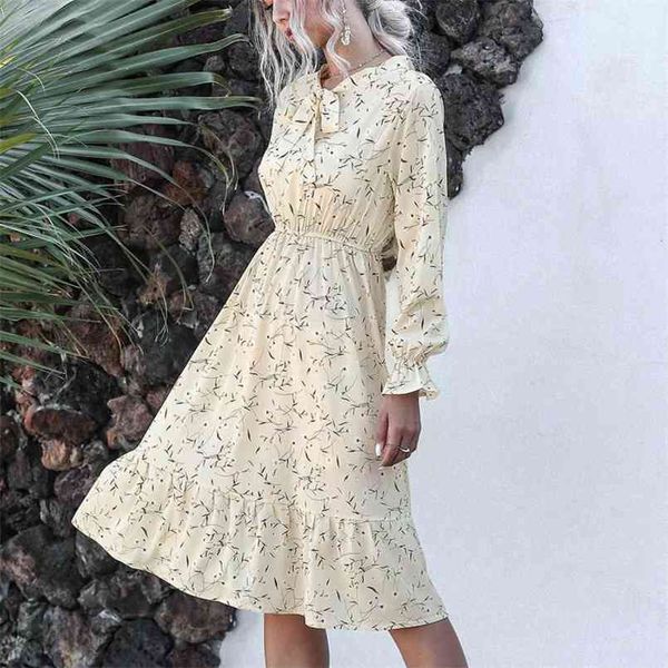 autumn print dress women summer fashion casual floral bow elastic midi chiffon dress elegant vintage 210508, Black;gray
autumn print dress women summer fashion casual floral bow elastic midi chiffon dress elegant vintage 210508, Black;gray