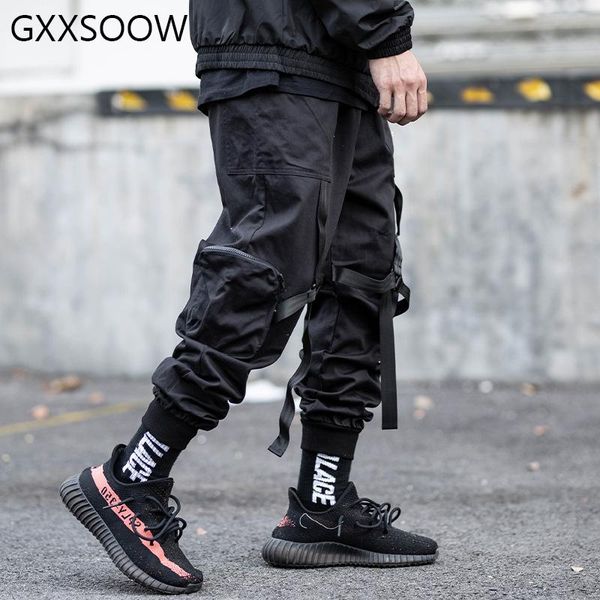 men's pants 2021 black men jogger pant streetwear ribbon pocket cargo harem hip hop fashion dance trousers male gm369
men's pants 2021 black men jogger pant streetwear ribbon pocket cargo harem hip hop fashion dance trousers male gm369