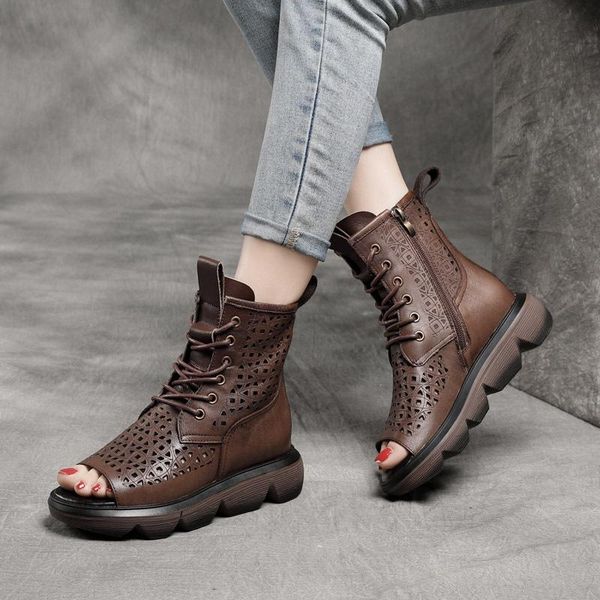 boots summer genuine leather thick-soled hollow fish mouth single mesh short black casual zipper women's
boots summer genuine leather thick-soled hollow fish mouth single mesh short black casual zipper women's