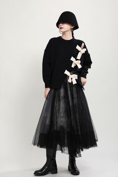sweaters Msxu oco pullover female fall and winter top loose mid-sized ladies nightgown, White;black
sweaters Msxu oco pullover female fall and winter top loose mid-sized ladies nightgown, White;black