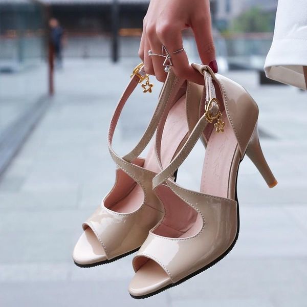 women fashion patent leather summer party high heels sandals shoes ladies plus size 34-45 cross-strap gladiator, Black
women fashion patent leather summer party high heels sandals shoes ladies plus size 34-45 cross-strap gladiator, Black