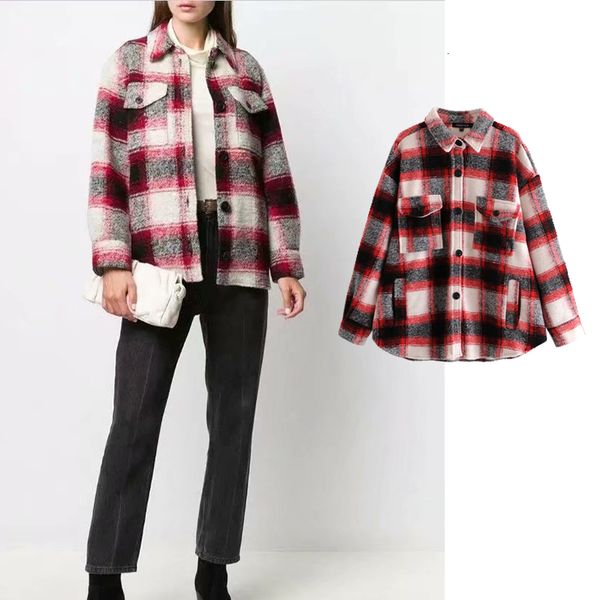 women's down & parkas autumn wool turn collar woolen coat plaid print elegant jacket autumn long casaco feminino hnkd, Black
women's down & parkas autumn wool turn collar woolen coat plaid print elegant jacket autumn long casaco feminino hnkd, Black