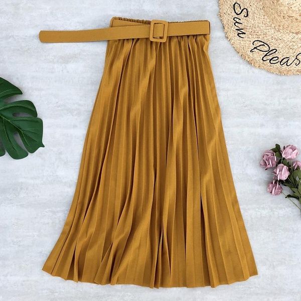 skirts spring autumn high waist women skirt casual vintage solid ladies fashion simple belted long pleated midi al0168, Black
skirts spring autumn high waist women skirt casual vintage solid ladies fashion simple belted long pleated midi al0168, Black