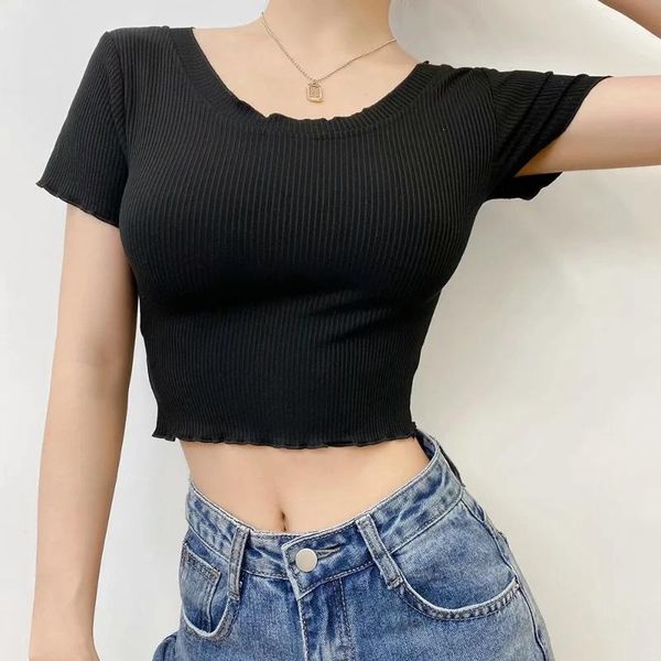 women's t-shirt tvvovvin 2021 summer slim edible tree short sleeve o-neck solid color open navel screw thread juo6, White
women's t-shirt tvvovvin 2021 summer slim edible tree short sleeve o-neck solid color open navel screw thread juo6, White
