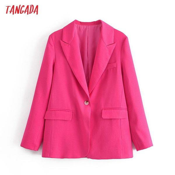 women's suits & blazers tangada women solid pink blazer coat vintage notched collar pocket 2021 fashion female casual chic 3w117, White;black
women's suits & blazers tangada women solid pink blazer coat vintage notched collar pocket 2021 fashion female casual chic 3w117, White;black