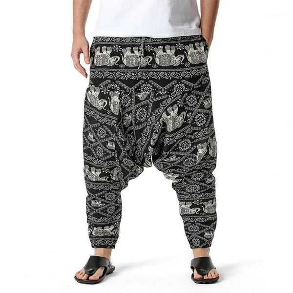 men's pants men vintage harem printed drop crotch summer multi pockets loose trousers fashion casual streetwear narrow pant, Black
men's pants men vintage harem printed drop crotch summer multi pockets loose trousers fashion casual streetwear narrow pant, Black