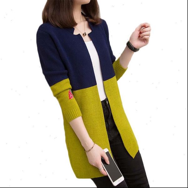 knit cardigan coat spring autumn women sweaters jacket wild color matching mid long outerwear female, White;black
knit cardigan coat spring autumn women sweaters jacket wild color matching mid long outerwear female, White;black