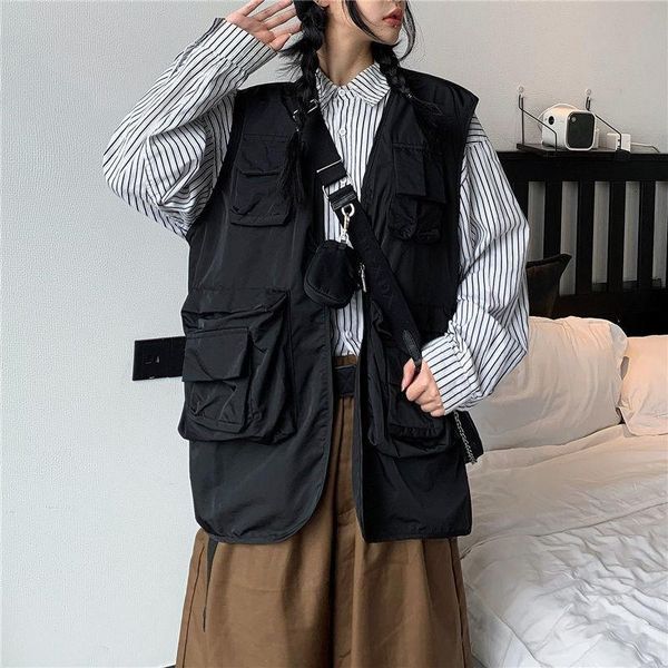 men's vests autumn gray black tooling vest men fashion retro multi-pocket streetwear loose hip-hop sleeveless jacket mens outwear, Black;white
men's vests autumn gray black tooling vest men fashion retro multi-pocket streetwear loose hip-hop sleeveless jacket mens outwear, Black;white