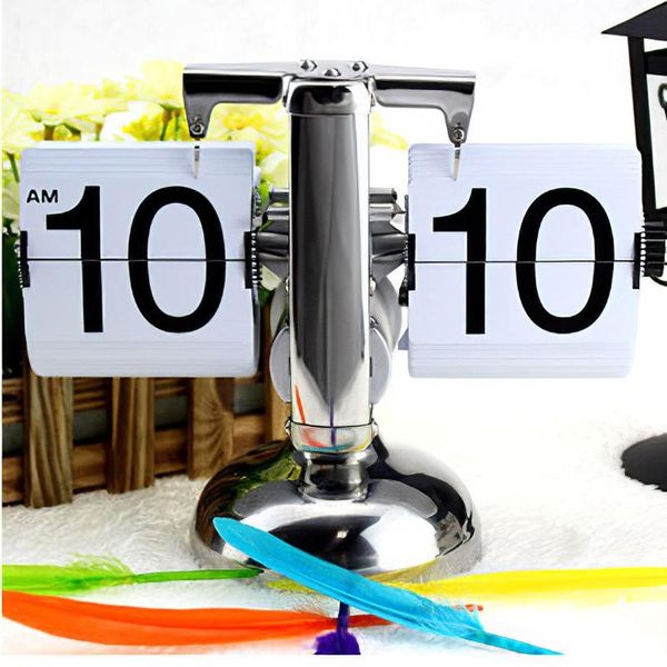 desk & table clocks battery powered adjustable quiet small clock decorative home digital flipping
