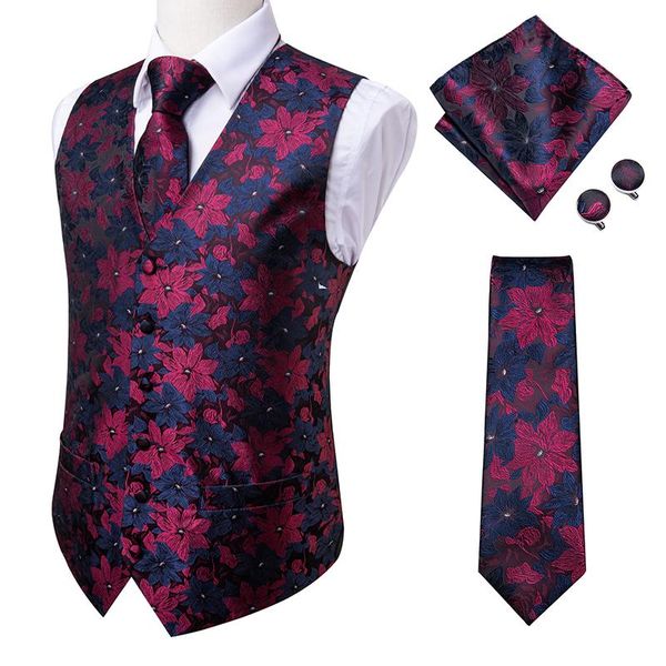 men's vests hi-tie silk dark floral vest for men suit vintage fashion blue&red male wedding party and tie set formal, Black;white
men's vests hi-tie silk dark floral vest for men suit vintage fashion blue&red male wedding party and tie set formal, Black;white