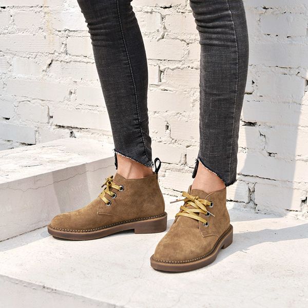 boots ankle boots women genuine suede leather lace up high derby autumn flat heel lady shoes 04018, Black
boots ankle boots women genuine suede leather lace up high derby autumn flat heel lady shoes 04018, Black