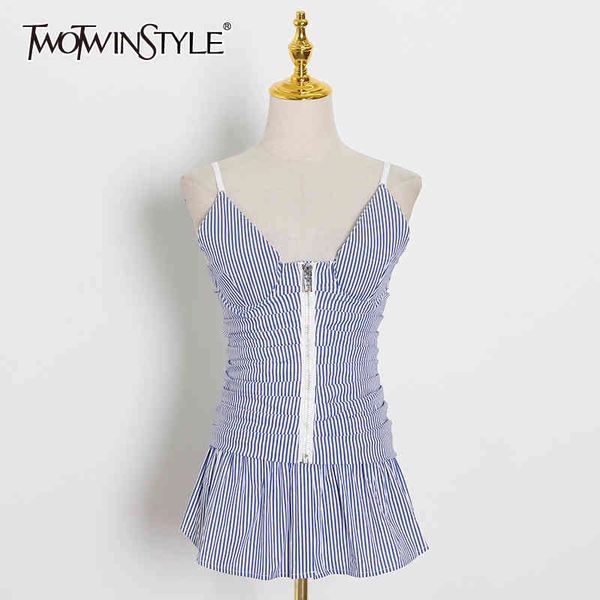 casual striped women shirt v neck sleeveless spaghetti strap tunic patchwork ruffles blouses female clothes fashion 210524, White
casual striped women shirt v neck sleeveless spaghetti strap tunic patchwork ruffles blouses female clothes fashion 210524, White
