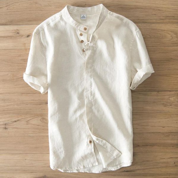 shirt with men's a short sleeve white navy khaki stand collor linen casual shirts men solid summer for, White;black
shirt with men's a short sleeve white navy khaki stand collor linen casual shirts men solid summer for, White;black