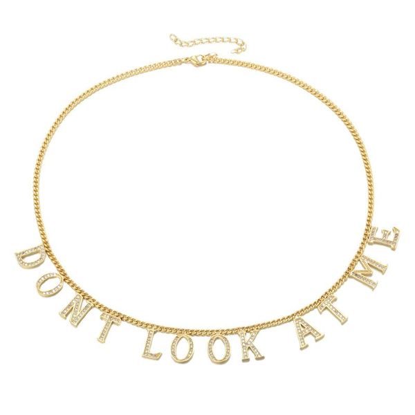 chokers personality crystal zircon pendant letters necklace custom nameplate necklaces daily iced out gold color jewelry gifts, Golden;silver
chokers personality crystal zircon pendant letters necklace custom nameplate necklaces daily iced out gold color jewelry gifts, Golden;silver