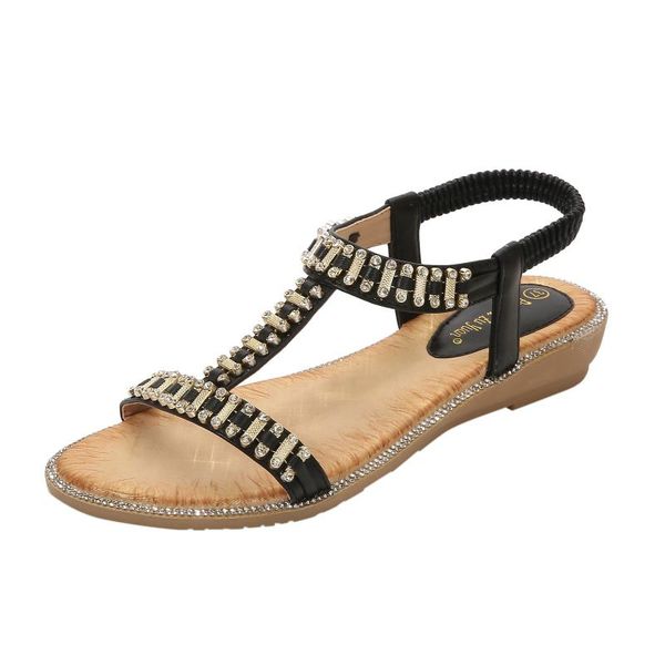 sandals women's summer bohemia platform wedges shoes crystal gladiator rome female beach casual elastic band, Black
sandals women's summer bohemia platform wedges shoes crystal gladiator rome female beach casual elastic band, Black