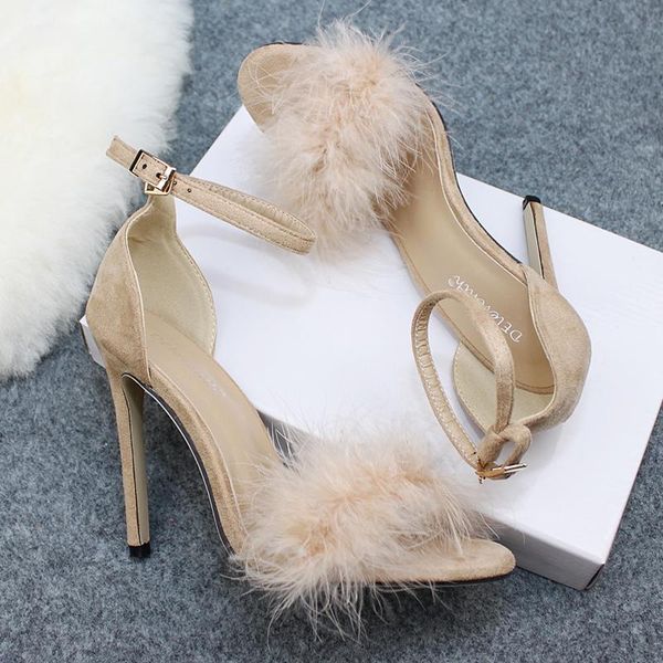women's fur sandal 2021 summer ladies thin high heels female outdoor party ankle buckle pumps women casual shoes plus size sandals, Black
women's fur sandal 2021 summer ladies thin high heels female outdoor party ankle buckle pumps women casual shoes plus size sandals, Black