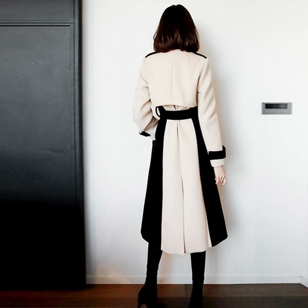 wool korean autumn winter women tweed thicked warm overcoat fashion woollen double breasted patchwork long sashes trench wool coat, Black
wool korean autumn winter women tweed thicked warm overcoat fashion woollen double breasted patchwork long sashes trench wool coat, Black