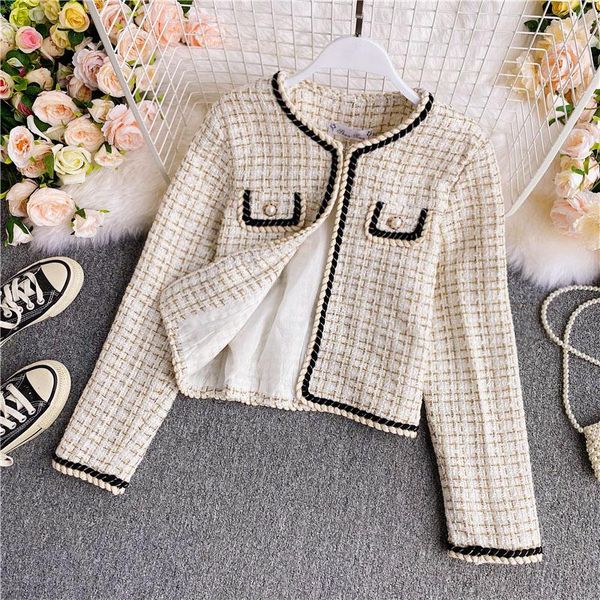 women's jackets yizzhoy spring autumn fashion temperament tweed single breasted cardigan coat style round neck long sleeve suit top, Black;brown
women's jackets yizzhoy spring autumn fashion temperament tweed single breasted cardigan coat style round neck long sleeve suit top, Black;brown
