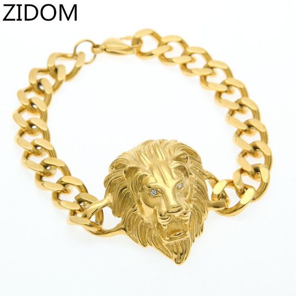 stainless steel gold color lion 's head cuban link chain bracelet 24cm men bracelets hip hop jewelry link,, Black
stainless steel gold color lion 's head cuban link chain bracelet 24cm men bracelets hip hop jewelry link,, Black