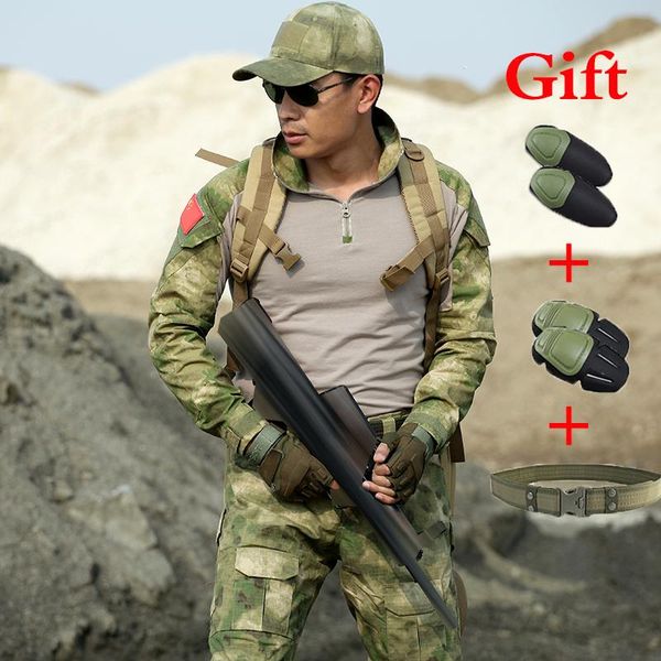 hunting sets men shirt with elbow pads tactical pants knee combat camouflage ghillie suit training camping uniform, Camo
hunting sets men shirt with elbow pads tactical pants knee combat camouflage ghillie suit training camping uniform, Camo