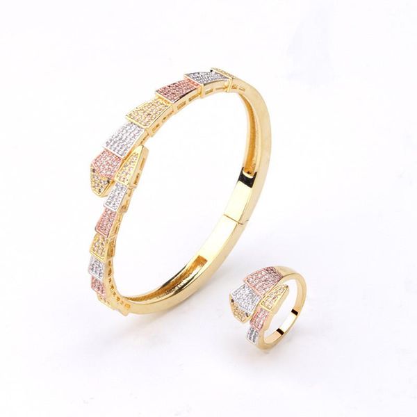 bangle snake-shaped snake bone animal three-color bling full with zircon bracelet ring set fashion ladies jewelry fine gift, Black
bangle snake-shaped snake bone animal three-color bling full with zircon bracelet ring set fashion ladies jewelry fine gift, Black