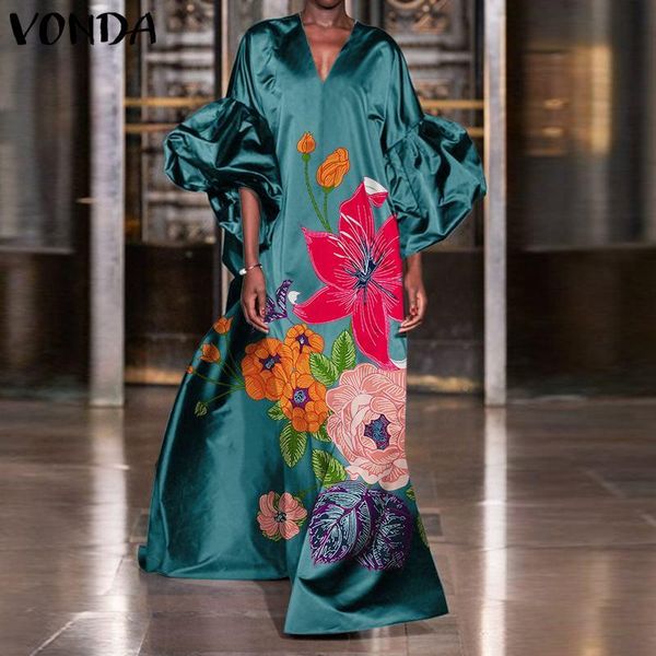 casual dresses vonda oversized women satin dress autumn 3/4 sleeve floral printed maxi loose lantern bohemian vestidos sundress, Black;gray
casual dresses vonda oversized women satin dress autumn 3/4 sleeve floral printed maxi loose lantern bohemian vestidos sundress, Black;gray
