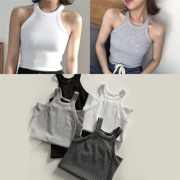 women womens cami halter neck tank off shoulder sleeveless basic solid color tanks slim knit, White
women womens cami halter neck tank off shoulder sleeveless basic solid color tanks slim knit, White