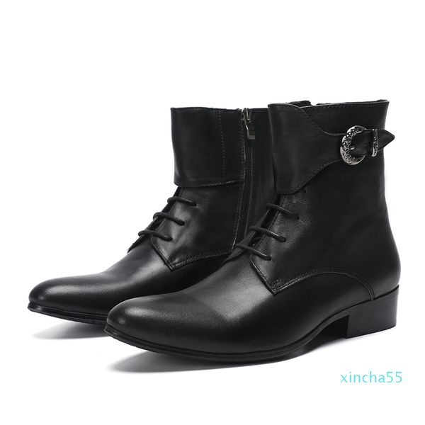 winter genuine leather men ankle boots british buckle man lace up short boots casual business boots large size, Black
winter genuine leather men ankle boots british buckle man lace up short boots casual business boots large size, Black