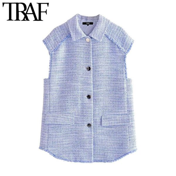 men's vests traf women fashion with frayed trims tweed waistcoat vintage sleeveless button-up female vest outerwear chic, Black;white
men's vests traf women fashion with frayed trims tweed waistcoat vintage sleeveless button-up female vest outerwear chic, Black;white