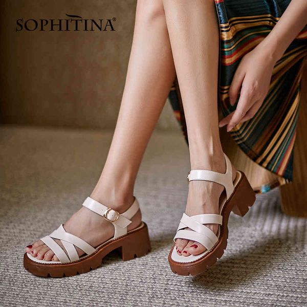sophitina chunky sandals women leisure summer platform genuine leather sandals buckle strap comfort fashion lady shoes ao931 210513, Black
sophitina chunky sandals women leisure summer platform genuine leather sandals buckle strap comfort fashion lady shoes ao931 210513, Black