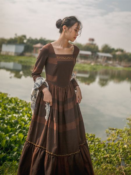 casual dresses autumn medieval vintage court style elegant slim striped cotton and linen long vestido feminino mgt4, Black;gray
casual dresses autumn medieval vintage court style elegant slim striped cotton and linen long vestido feminino mgt4, Black;gray