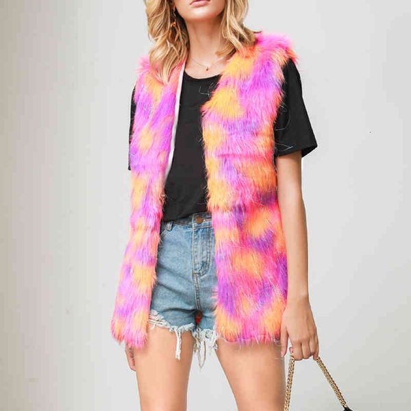 women's fur & faux fashion vest women winter autumn printed long slim coats warm fluffy plush sleeveless pockets waistcoat plus si, Black
women's fur & faux fashion vest women winter autumn printed long slim coats warm fluffy plush sleeveless pockets waistcoat plus si, Black