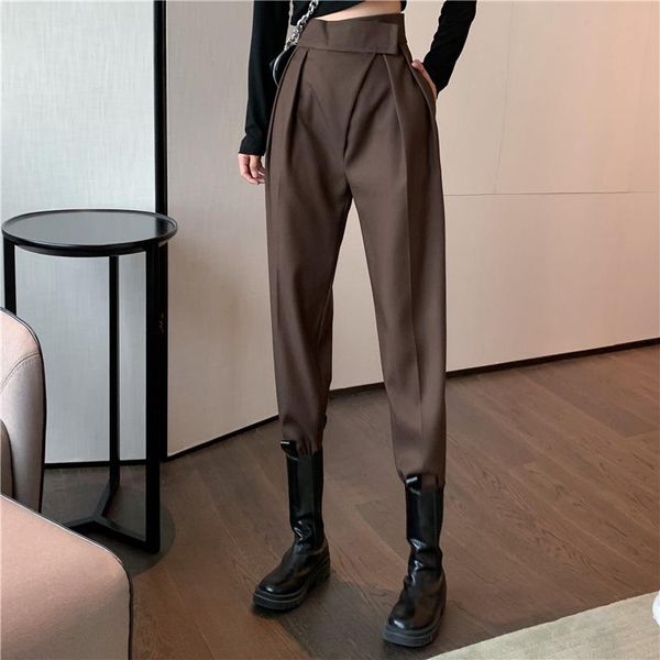pants women high waist fashion straight trousers casual loose femme pt036 women's & capris, Black;white
pants women high waist fashion straight trousers casual loose femme pt036 women's & capris, Black;white