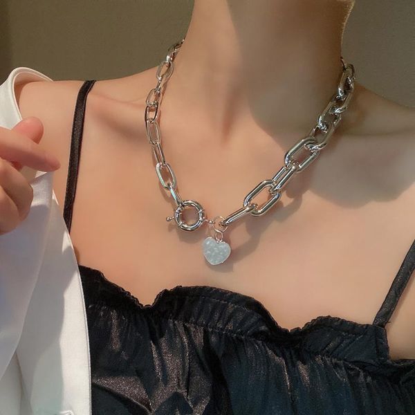 chains bilandi fashion jewelry punk chian necklace 2021 design selling metal heart pendant for girl lady gifts, Silver
chains bilandi fashion jewelry punk chian necklace 2021 design selling metal heart pendant for girl lady gifts, Silver