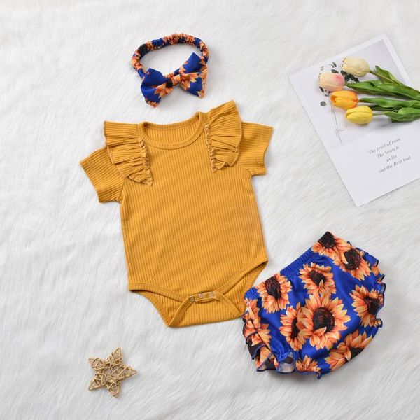baby & children's 0-24m born infant girls clothes sunflowers print short sleeve romper shorts headband clothing sets, White
baby & children's 0-24m born infant girls clothes sunflowers print short sleeve romper shorts headband clothing sets, White