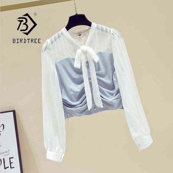 france style patchwork bowtie chiffon blouses new spring women long sleeves short shirts cropped autumn t12101x 210419, White
france style patchwork bowtie chiffon blouses new spring women long sleeves short shirts cropped autumn t12101x 210419, White
