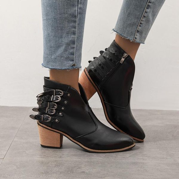 boots women's square heels autumn winter outdoor pointed toe leather women belt buckle side zipper ankle boot#1125, Black
boots women's square heels autumn winter outdoor pointed toe leather women belt buckle side zipper ankle boot#1125, Black