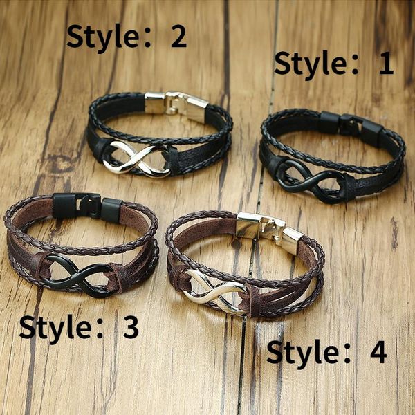 link, chain punk hand woven leather vintage rudder bracelet trend men multi-layer rope bracelets fit motorcycle party jewelry, Black
link, chain punk hand woven leather vintage rudder bracelet trend men multi-layer rope bracelets fit motorcycle party jewelry, Black