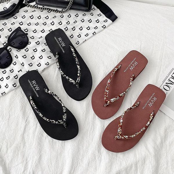 slippers 2021 summer ladies high-heeled slope-heel platform flip-flops sandals waterproof and wear-resistant shoes, Black
slippers 2021 summer ladies high-heeled slope-heel platform flip-flops sandals waterproof and wear-resistant shoes, Black