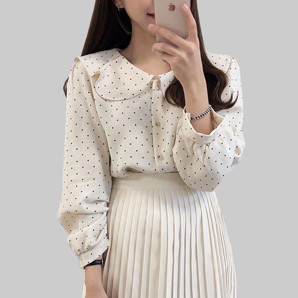 sweet polka dot long sleeve shirt ruffles collar women autumn casual ladies blouse blusa feminina women's blouses & shirts, White
sweet polka dot long sleeve shirt ruffles collar women autumn casual ladies blouse blusa feminina women's blouses & shirts, White