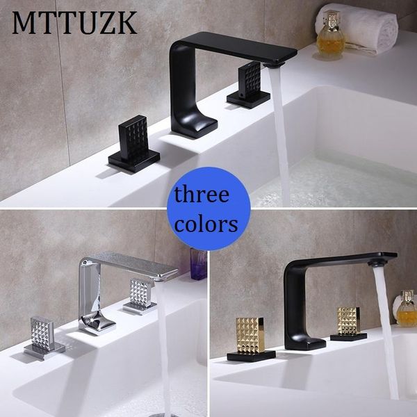 bathroom sink faucets mttuzk double handle square brass black faucet cold water mixer tap three hole basin fuacet 3pcs/set bath
bathroom sink faucets mttuzk double handle square brass black faucet cold water mixer tap three hole basin fuacet 3pcs/set bath