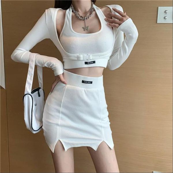 3 pieces sets white women dress knitting blouses skirt summer casual sweet long sleeve and a line mini skirts
3 pieces sets white women dress knitting blouses skirt summer casual sweet long sleeve and a line mini skirts