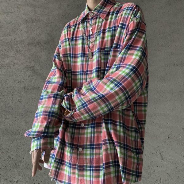 men's casual shirts retro tartan loose men shirt cotton yellow long sleeve button collar kemeja pria high street clothes mm60ncs, White;black
men's casual shirts retro tartan loose men shirt cotton yellow long sleeve button collar kemeja pria high street clothes mm60ncs, White;black