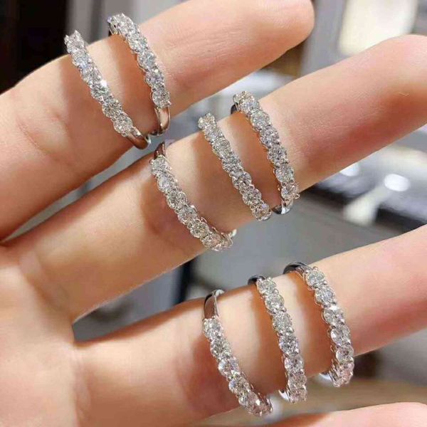 t family style seven grain row ring mossan stone silver plated 18k gold diamond