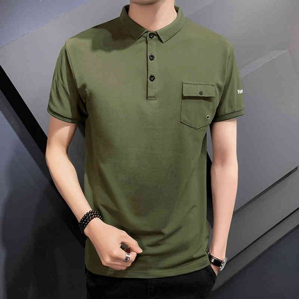 browon brand fashion men clothing summer casual short sleeve solid color clothes men turn-down collar daily men tees 210421, White;black
browon brand fashion men clothing summer casual short sleeve solid color clothes men turn-down collar daily men tees 210421, White;black