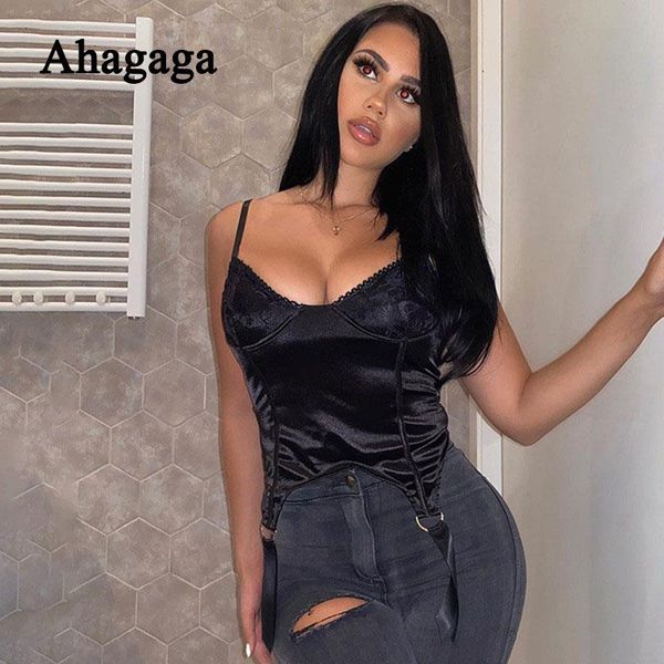 women's tanks & camis ahagaga lace camisole women fashion solid color black v-neck satin sleeveless vest clubwear female blusas crop, White
women's tanks & camis ahagaga lace camisole women fashion solid color black v-neck satin sleeveless vest clubwear female blusas crop, White