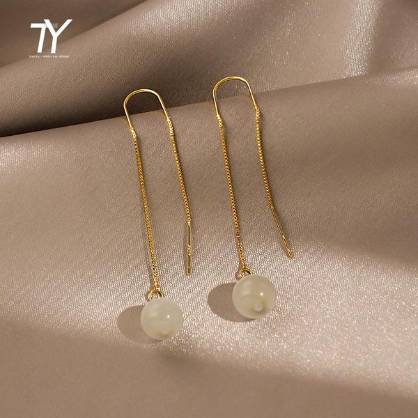 dangle & chandelier classic temperament opal ball pendant long ear line earrings for woman 2021 korean fashion girl's jewelry gift, Silver
dangle & chandelier classic temperament opal ball pendant long ear line earrings for woman 2021 korean fashion girl's jewelry gift, Silver